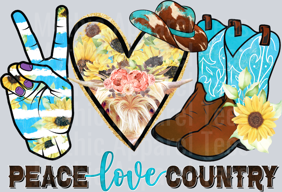 Peace Love Country Southern Girl Cowgirl Western