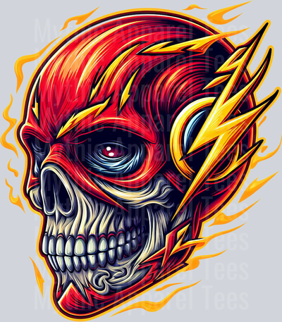 The Flash Skull Electricity DTF Superhero Transfers