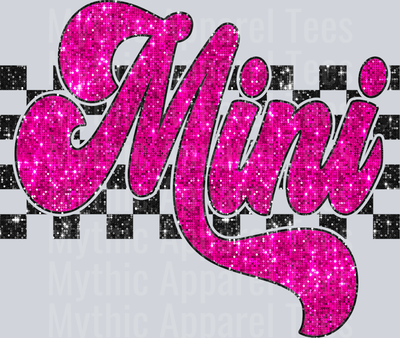 Sequin Pink Checkered Mini