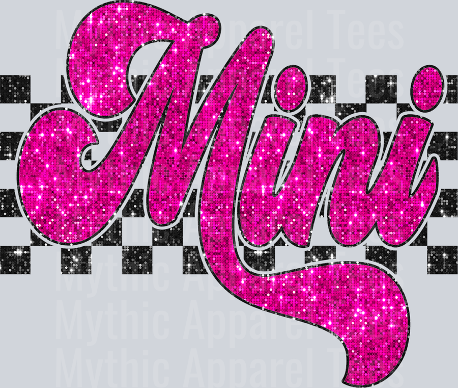Sequin Pink Checkered Mini