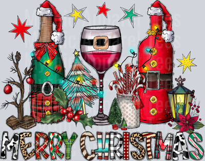Merry Christmas Wine western style drinking