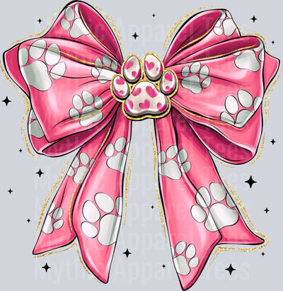 Dog valentines bow Cute Valentines Day Bow with Paw print