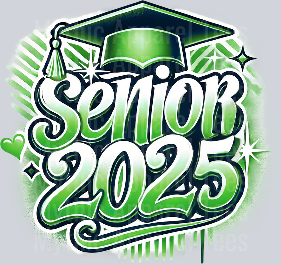 0040 Senior 2025 Green DTF 2025 Senior Graduation Transfers