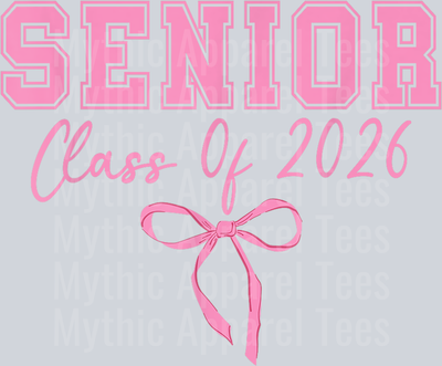 Coquette Senior 2026 Class Of 2026 Pink Bow Graduation 2026 T-Shirt