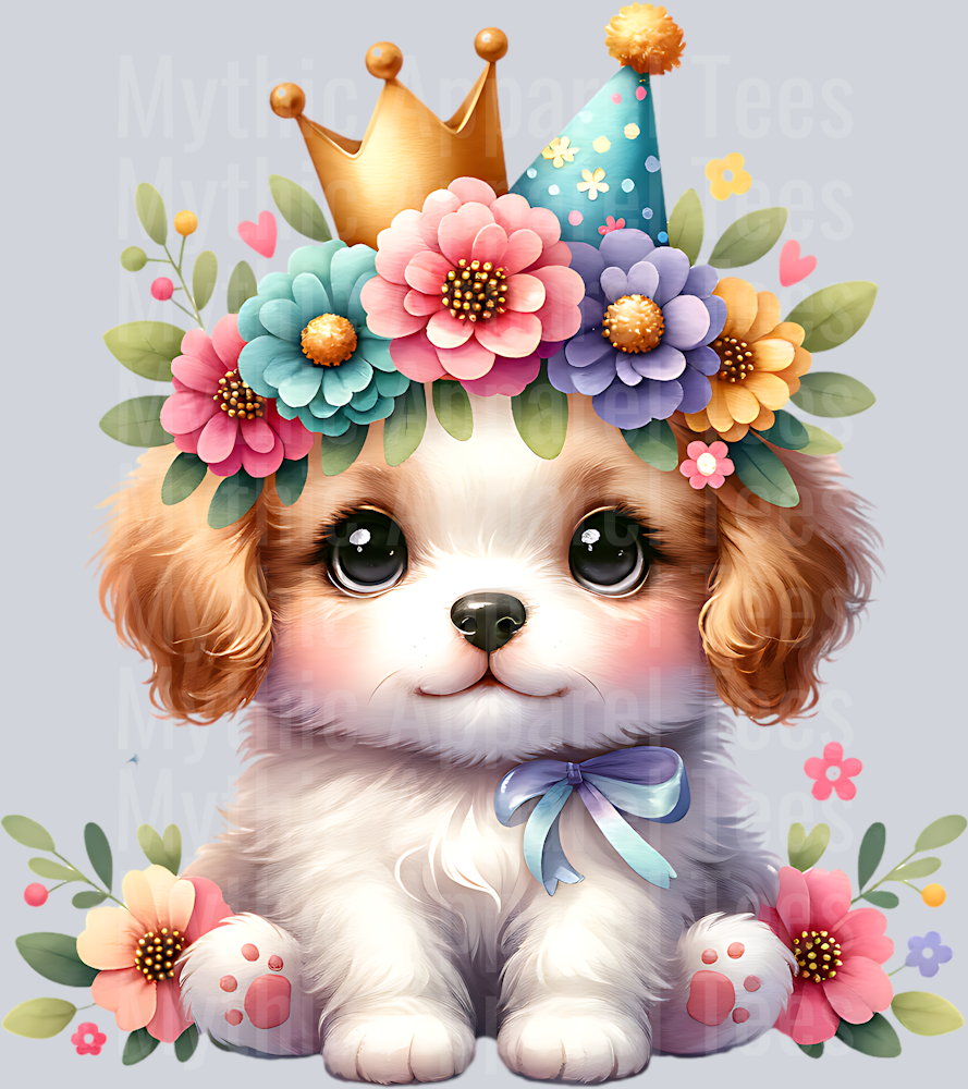 PUPPY IN PARTY HAT CLIPART