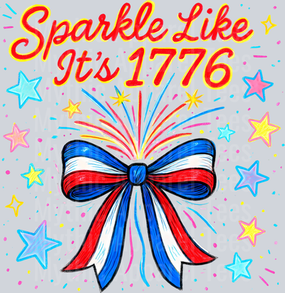 Sparkle like its 1776 bow with stars and stripes DTF Patriotic Transfers