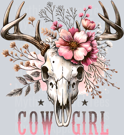 COWGIRL WITH DEER SKULL PINK DESIGN