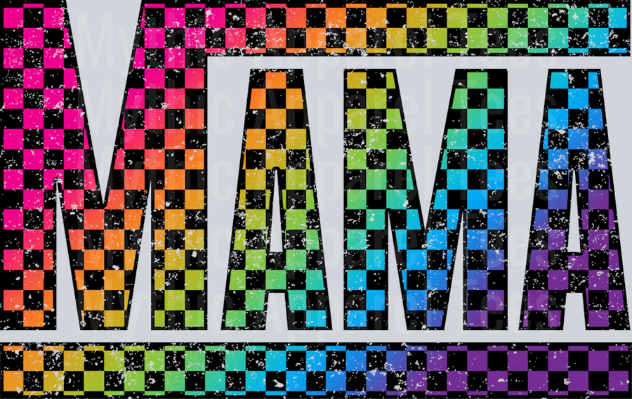 Rainbow Checkered Mama