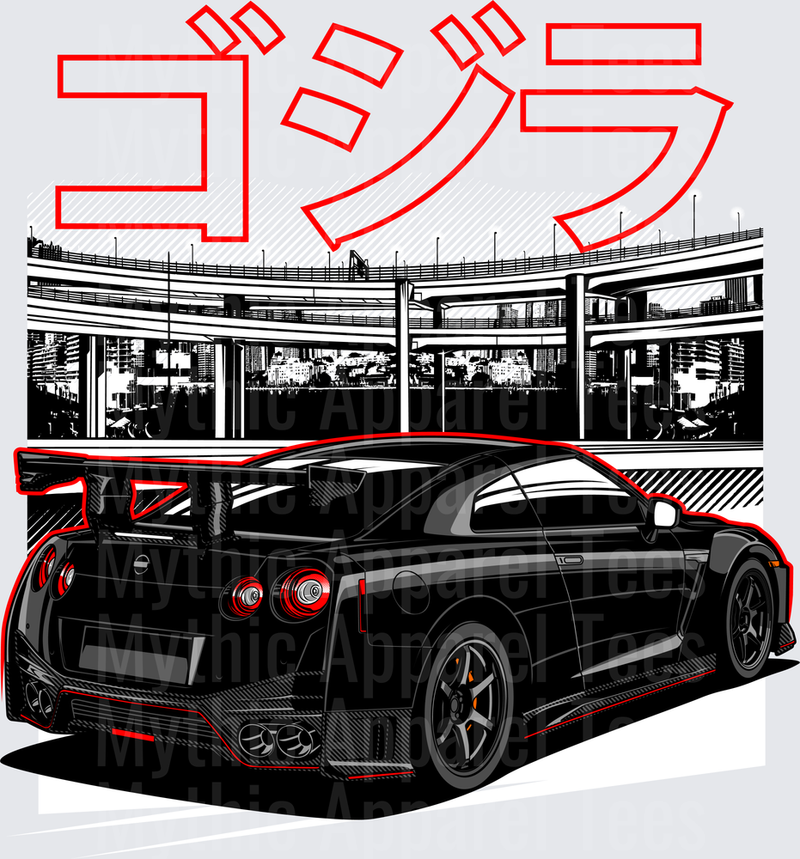 Drifting and Muscle Cars Nissan GT-R Godzilla Japanese Kanji City Highway