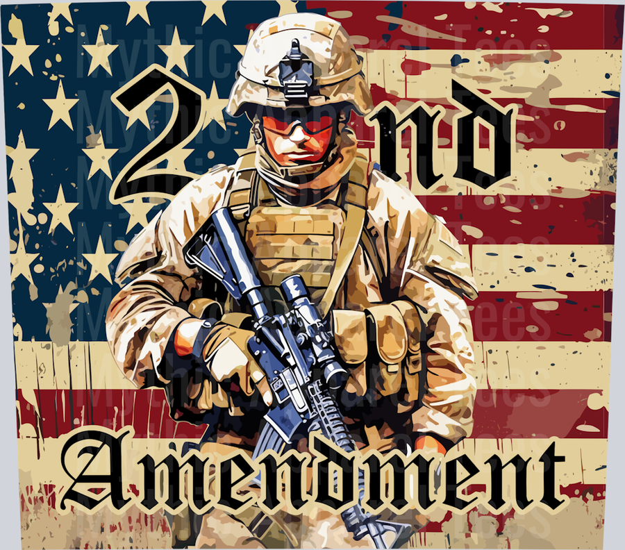 2nd Amendment Soldier with American Flag Military DTF Patriotic Transfers