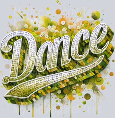 0020 Dance Sequin Gold DTF Dance Swoosh Transfers