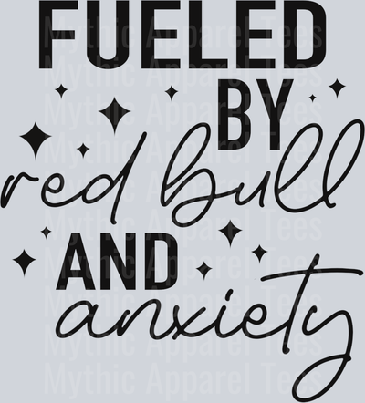 Fueled By Red Bull and Anxiety DTF Red Bull Transfers