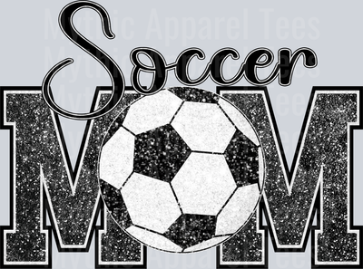 Soccer MoM GLITTER Style with ball DTF Soccer Transfers