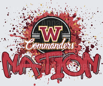 NFL Transfers Washington Commanders Nation Paint Splatter Logo