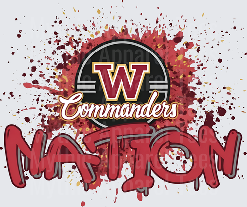 NFL Transfers Washington Commanders Nation Paint Splatter Logo
