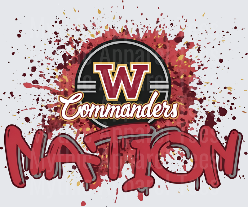 NFL Transfers Washington Commanders Nation Paint Splatter Logo