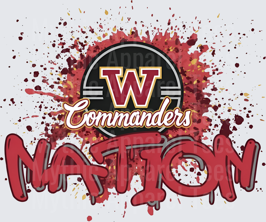 NFL Transfers Washington Commanders Nation Paint Splatter Logo