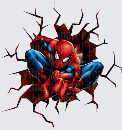 Marvel Super Heroes Spider-Man Bursting Through Cracked Wall