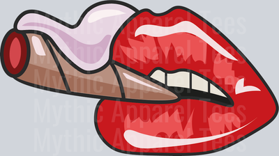 Red Lips weed plant DTF Weed Transfers