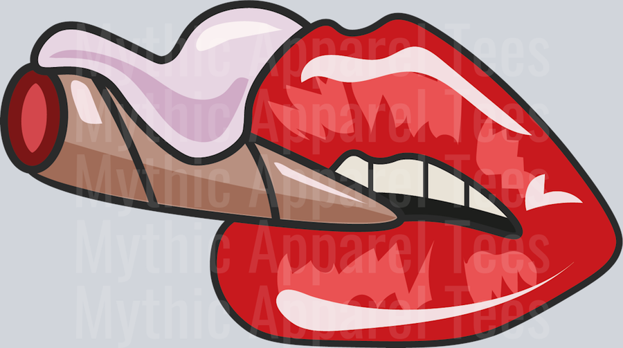 Red Lips weed plant DTF Weed Transfers