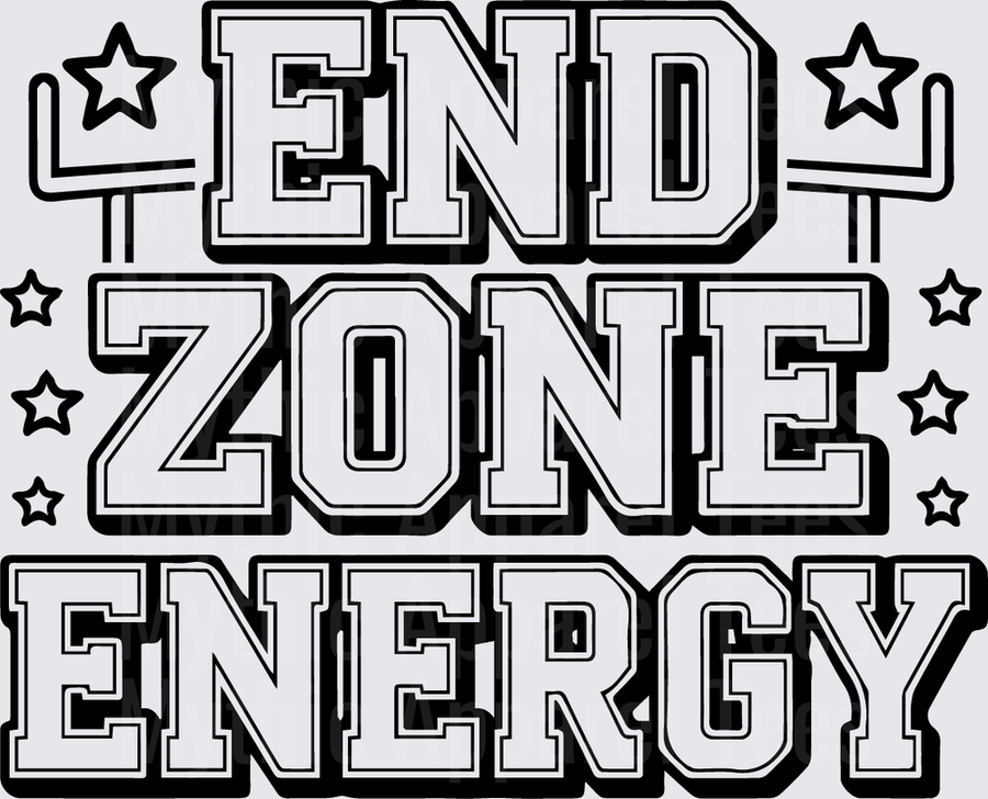 American Football End Zone Energy Bold Stars Goalpost Graphic
