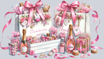 BACHELORETTE PARTY Champagne and Gifts DTF Wedding Transfers