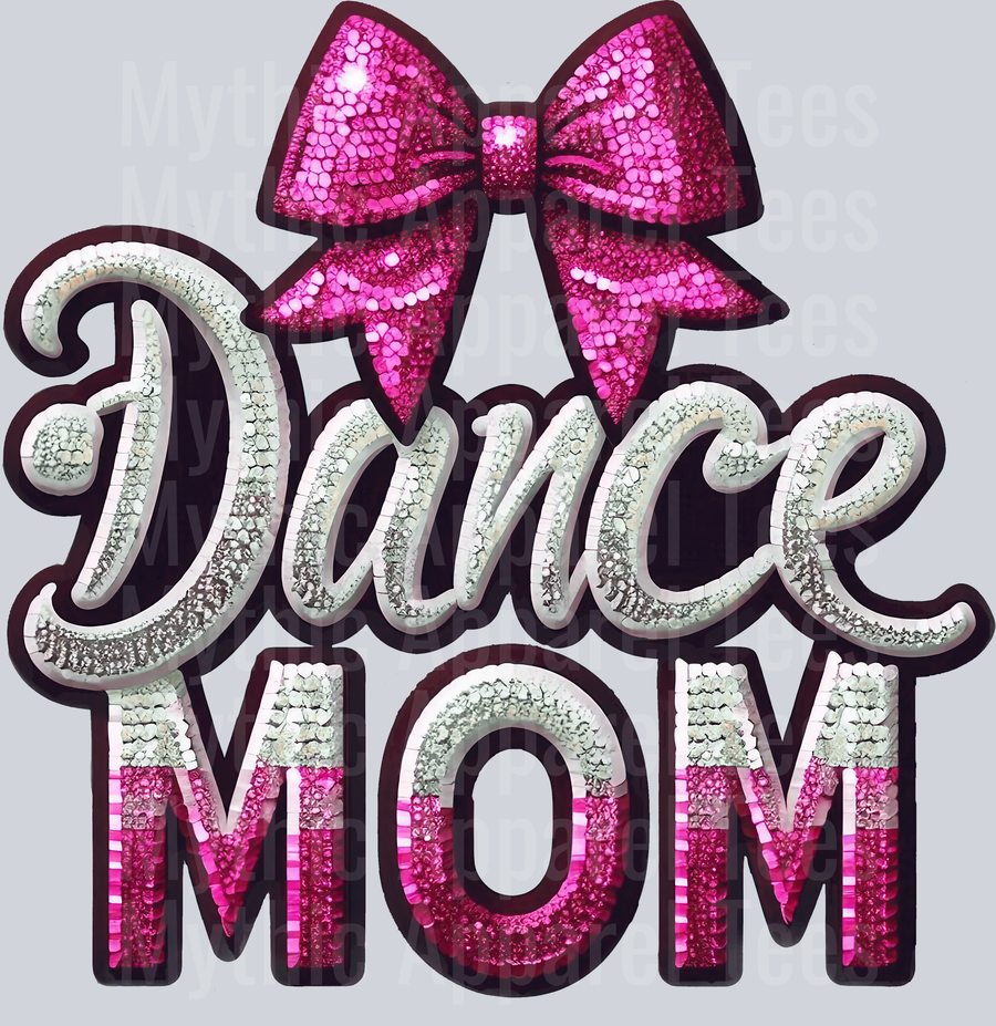 0013 Dance Mom Sequins Pink DTF Dance Mom Transfers
