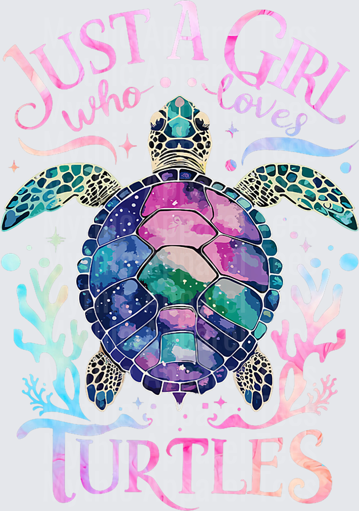 Turtle Sea Ocean Cute Just A Girl Who Loves Turtles T-Shirt