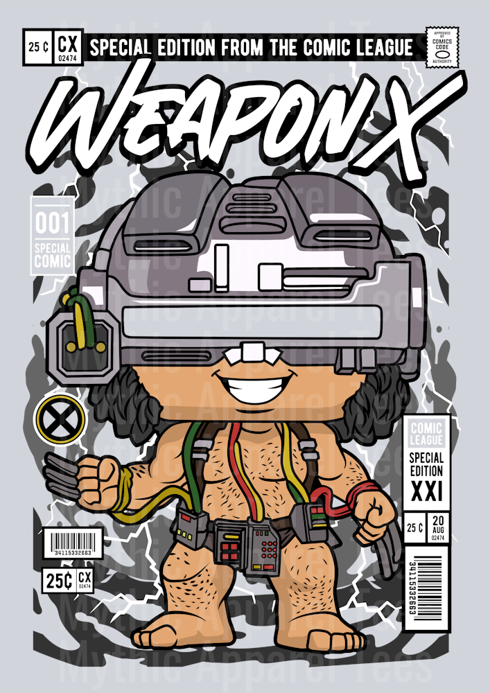 Weapon X X Men Comic Book Cover STYLE DTF Pop Culture Transfers