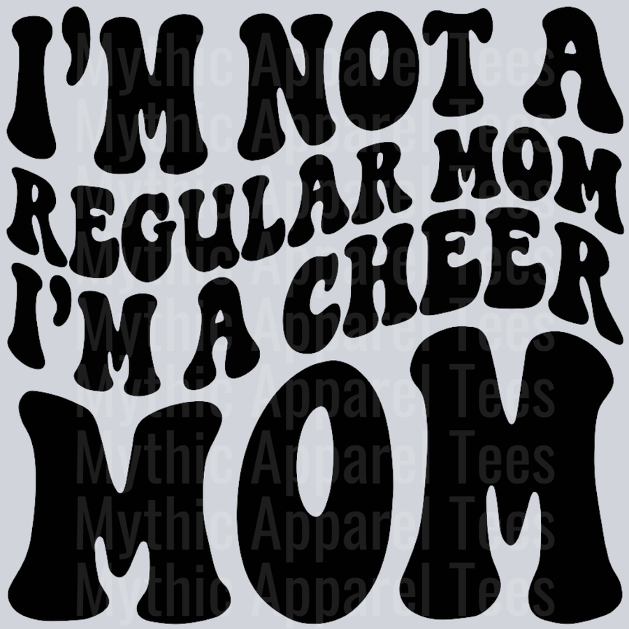 Im Not A Regular Mom Im A Cheer Mom Wavy Retro Funny Designs