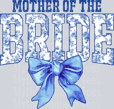 Light Blue Mother Of The Bride College Font With Bow Floral Pattern Wedding