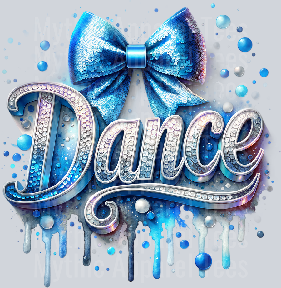 0018 Dance Sequins Lt Blue DTF Dance Swoosh Transfers