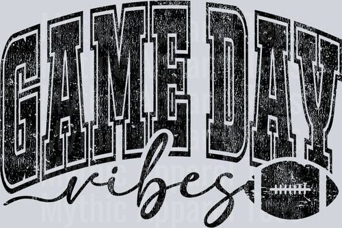 Game Day Vibes Black Football Varsity Letters