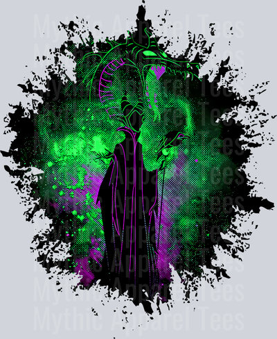 Maleficent Disney Villain Dark Silhouette Color Splash Crystal Ball Vision