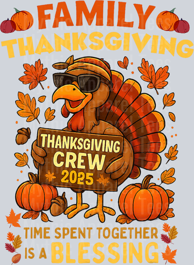 Family Thanksgiving Crew 2025 Funny Turkey Matching Group T-Shirt