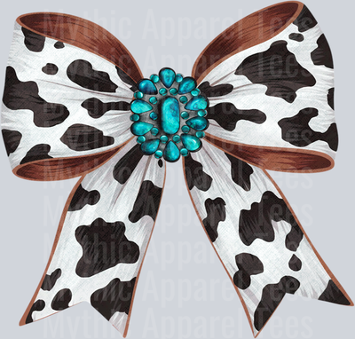Bless your heart cow bow pocket DTF Bow Transfers