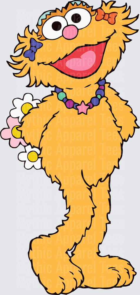Sesame Street Zoe Monster Holding Flowers with Bead Necklace