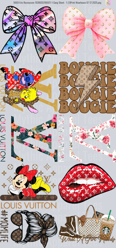 Louis Vuitton GANG SHEET 10 FULL SIZE IMAGES