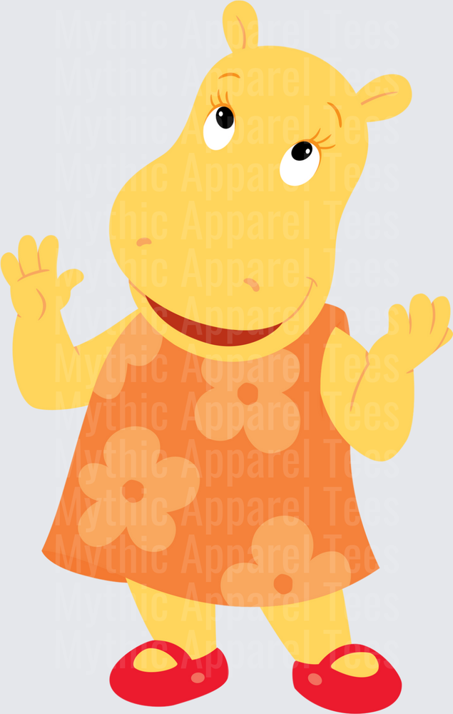 Tasha the Hippo Backyardigans Waving Orange Floral Dress Red Shoes