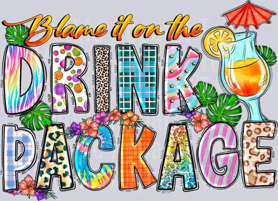 Blame It On The Drink Package 2 DTF Summer Transfers