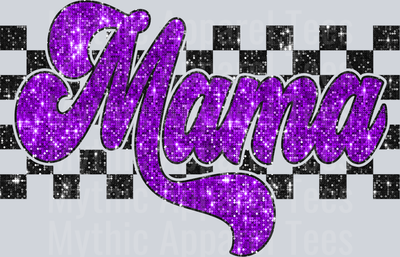 Purple Sequin Checkered Mama