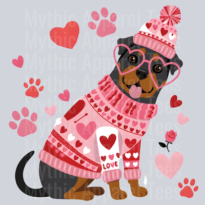 rottweiler Dog Valentines Day