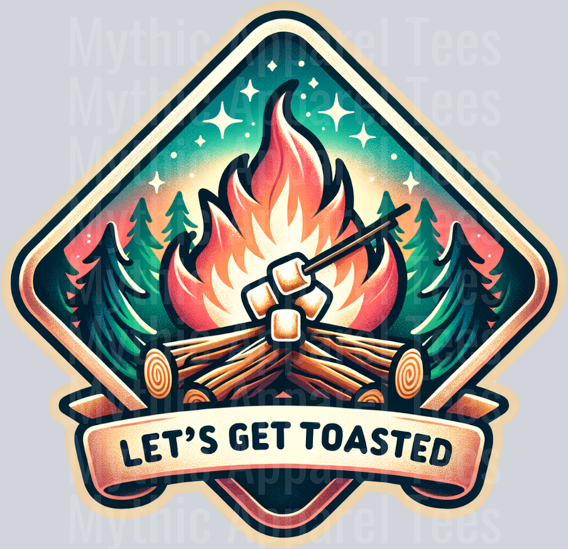 Let's get toasted 19 DTF Camping Transfers