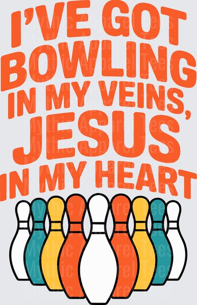 Bowling In My Veins Jesus In My Heart Colorful Pins