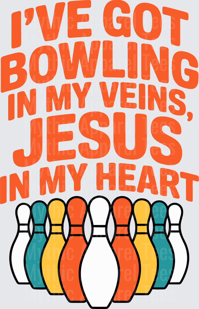 Bowling In My Veins Jesus In My Heart Colorful Pins