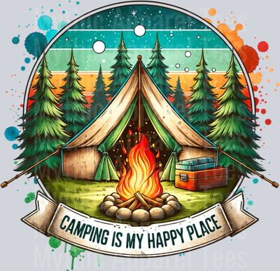 Camping Is My Happy Place DTF Camping Transfers