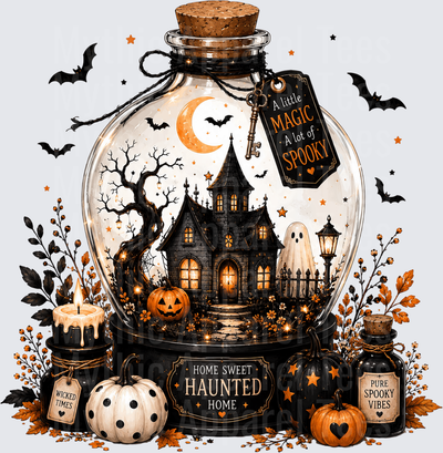 Halloween Home Sweet Haunted Home Spooky Globe Bottle