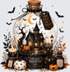 Halloween Home Sweet Haunted Home Spooky Globe Bottle