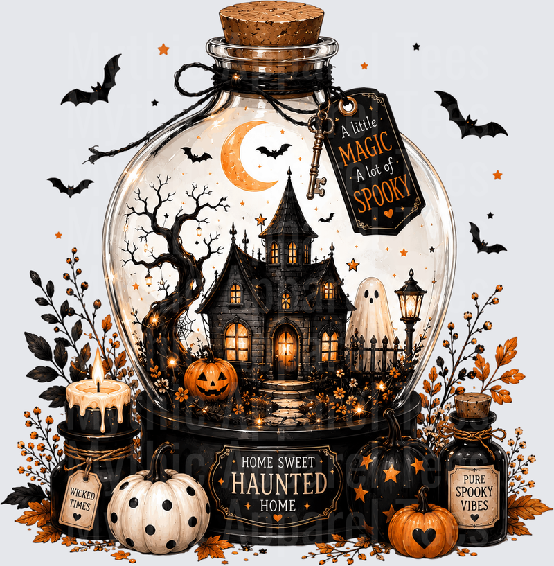 Halloween Home Sweet Haunted Home Spooky Globe Bottle
