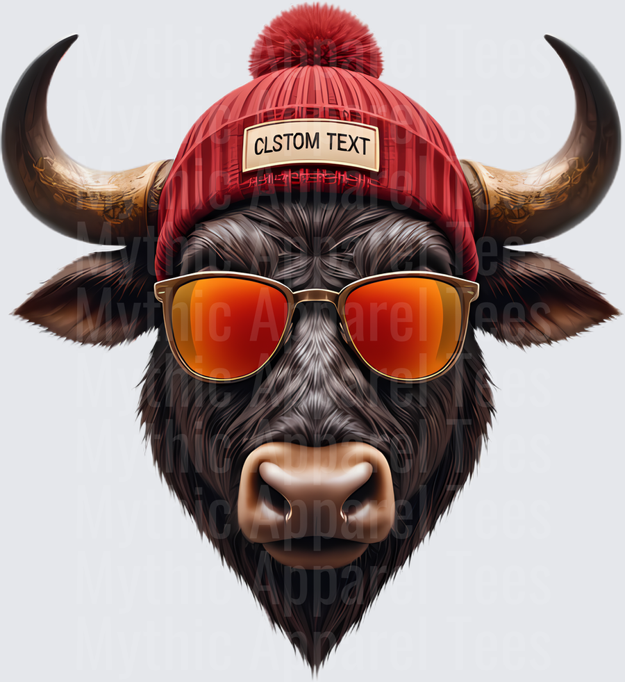 NFL Mascots Buffalo Bills Bison Red Beanie Sunglasses